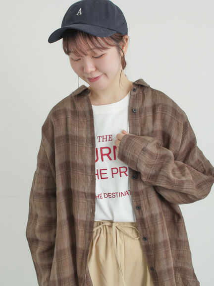 リネンシャツ（オフホワイト/ベージュ/ストライプ/チェック）｜Samansa Mos2（サマンサ モスモス）通販