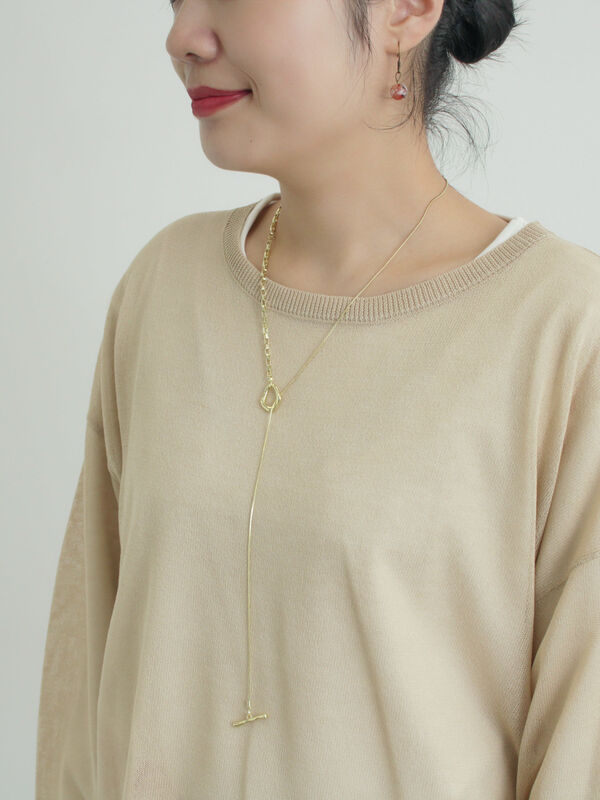 ミックスチェーンネックレス（シルバー/ゴールド/アクセサリー