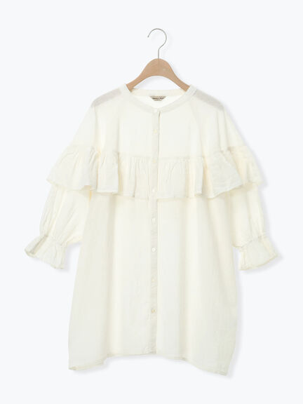 切替フリルチュニック（オフホワイト/ブラック/ブルー）｜Samansa Mos2（サマンサ モスモス）通販