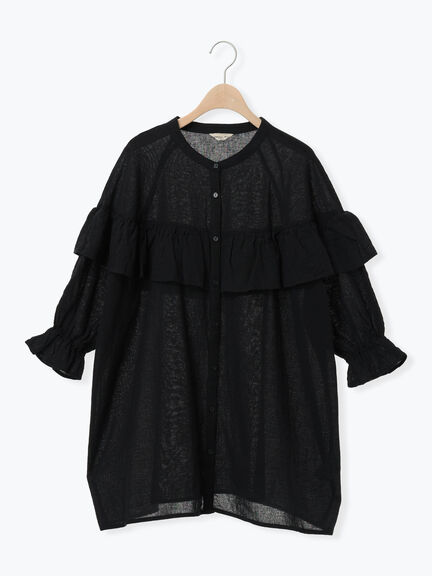 切替フリルチュニック（オフホワイト/ブラック/ブルー）｜Samansa Mos2（サマンサ モスモス）通販