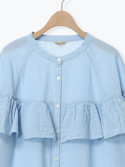 切替フリルチュニック（オフホワイト/ブラック/ブルー）｜Samansa Mos2（サマンサ モスモス）通販