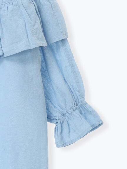 切替フリルチュニック（オフホワイト/ブラック/ブルー）｜Samansa Mos2（サマンサ モスモス）通販