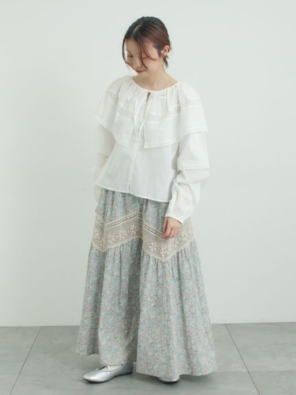 レースボレロブラウス（オフホワイト/ブラック/キナリ）｜Samansa Mos2（サマンサ モスモス）通販