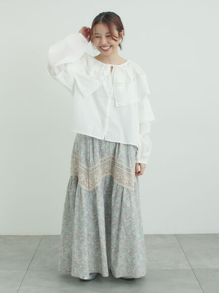 レースボレロブラウス（オフホワイト/ブラック/キナリ）｜Samansa Mos2（サマンサ モスモス）通販