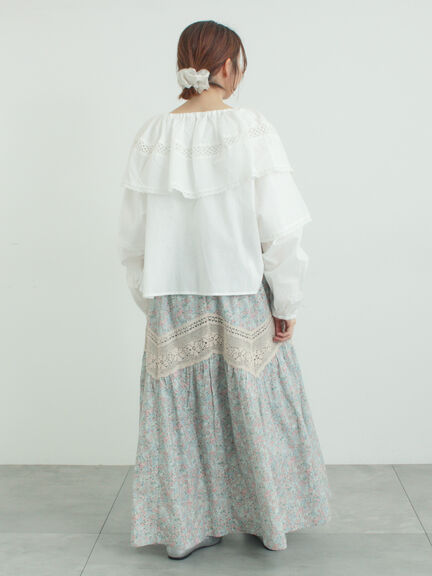 レースボレロブラウス（オフホワイト/ブラック/キナリ）｜Samansa Mos2（サマンサ モスモス）通販