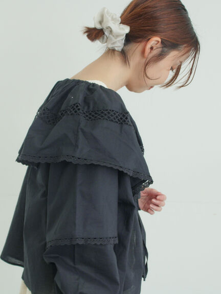 レースボレロブラウス（オフホワイト/ブラック/キナリ）｜Samansa Mos2（サマンサ モスモス）通販