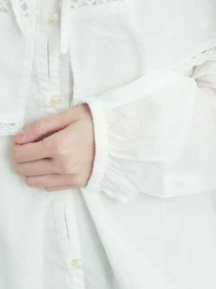 レースボレロブラウス（オフホワイト/ブラック/キナリ）｜Samansa Mos2（サマンサ モスモス）通販