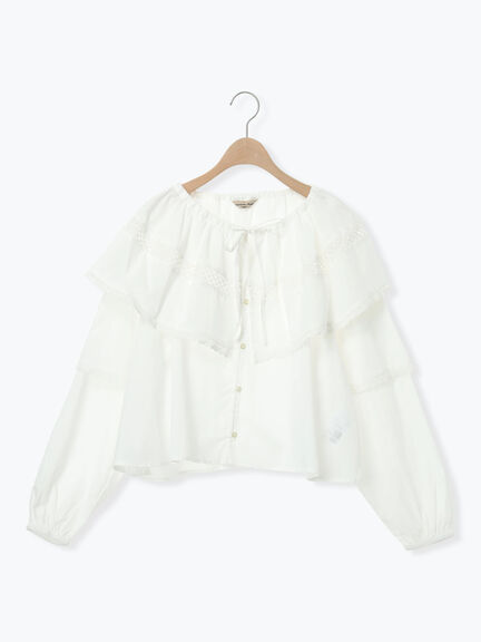 レースボレロブラウス（オフホワイト/ブラック/キナリ）｜Samansa Mos2（サマンサ モスモス）通販