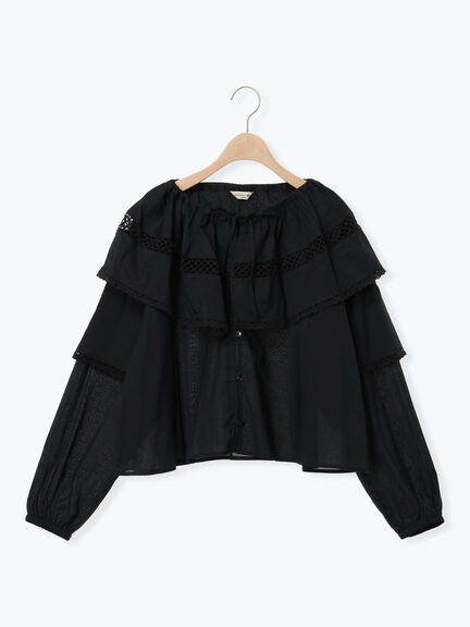 レースボレロブラウス（オフホワイト/ブラック/キナリ）｜Samansa Mos2（サマンサ モスモス）通販