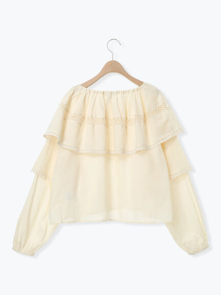 レースボレロブラウス（オフホワイト/ブラック/キナリ）｜Samansa Mos2（サマンサ モスモス）通販