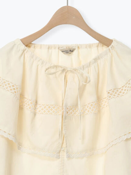 レースボレロブラウス（オフホワイト/ブラック/キナリ）｜Samansa Mos2（サマンサ モスモス）通販