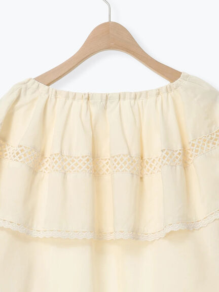 レースボレロブラウス（オフホワイト/ブラック/キナリ）｜Samansa Mos2（サマンサ モスモス）通販