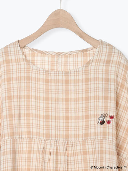 【MOOMIN×Samansa Mos2】刺繍ルームワンピース（ベージュ/ブルー）｜Samansa Mos2（サマンサ モスモス）通販