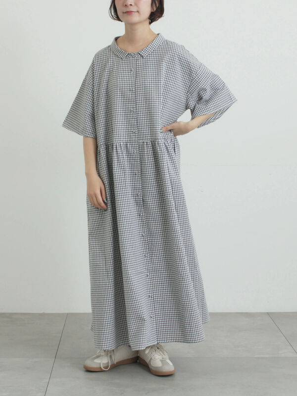 《新色追加》ちび襟シャツワンピース【WEB限定】（グレー）｜Samansa Mos2（サマンサ モスモス）通販