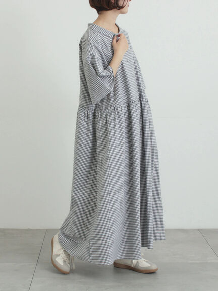 《新色追加》ちび襟シャツワンピース【WEB限定】（オフホワイト/グレー/ボルドー/ブルー）｜Samansa Mos2（サマンサ モスモス）通販