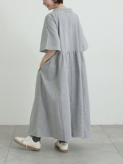 《新色追加》ちび襟シャツワンピース【WEB限定】（オフホワイト/グレー/ボルドー/ブルー）｜Samansa Mos2（サマンサ モスモス）通販