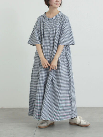 《新色追加》ちび襟シャツワンピース【WEB限定】（オフホワイト/グレー/ボルドー/ブルー）｜Samansa Mos2（サマンサ モスモス）通販