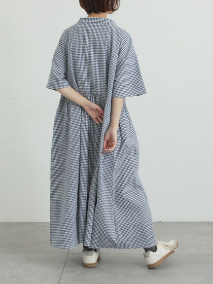 《新色追加》ちび襟シャツワンピース【WEB限定】（オフホワイト/グレー/ボルドー/ブルー）｜Samansa Mos2（サマンサ モスモス）通販