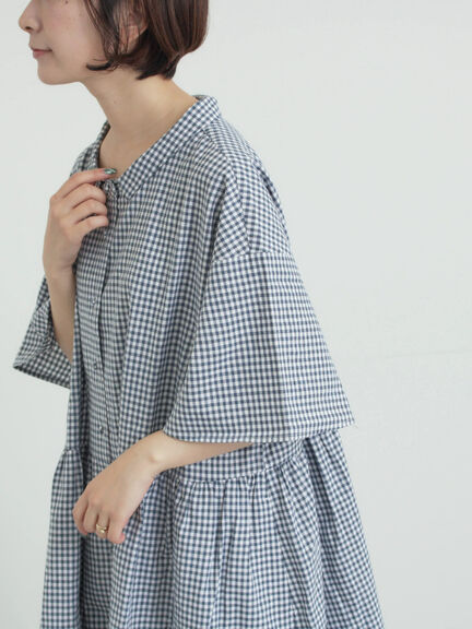 《新色追加》ちび襟シャツワンピース【WEB限定】（オフホワイト/グレー/ボルドー/ブルー）｜Samansa Mos2（サマンサ モスモス）通販