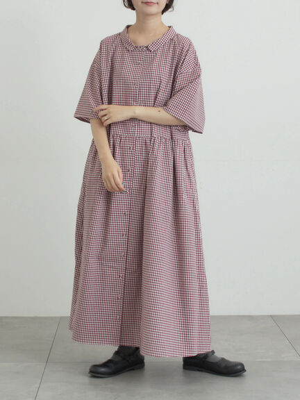 《新色追加》ちび襟シャツワンピース【WEB限定】（オフホワイト/グレー/ボルドー/ブルー）｜Samansa Mos2（サマンサ モスモス）通販