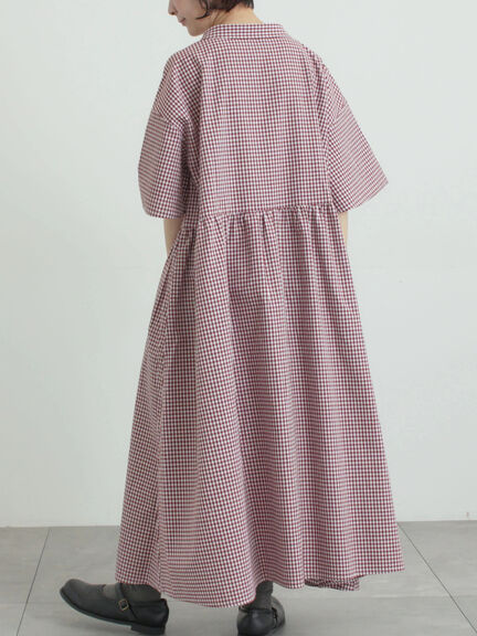 《新色追加》ちび襟シャツワンピース【WEB限定】（オフホワイト/グレー/ボルドー/ブルー）｜Samansa Mos2（サマンサ モスモス）通販