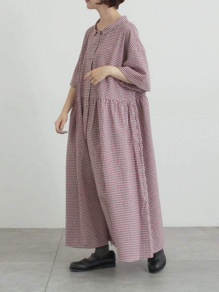 《新色追加》ちび襟シャツワンピース【WEB限定】（オフホワイト/グレー/ボルドー/ブルー）｜Samansa Mos2（サマンサ モスモス）通販