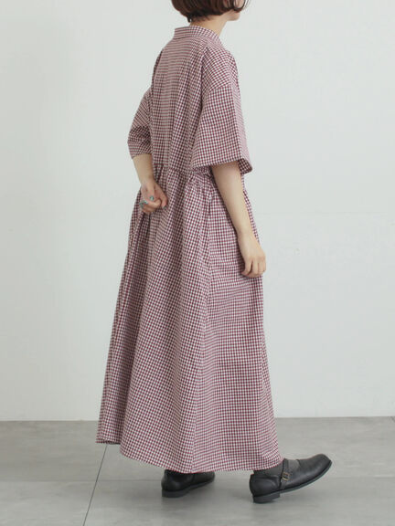 《新色追加》ちび襟シャツワンピース【WEB限定】（オフホワイト/グレー/ボルドー/ブルー）｜Samansa Mos2（サマンサ モスモス）通販