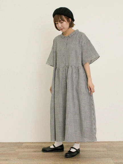 《新色追加》ちび襟シャツワンピース【WEB限定】（オフホワイト/グレー/ボルドー/ブルー）｜Samansa Mos2（サマンサ モスモス）通販