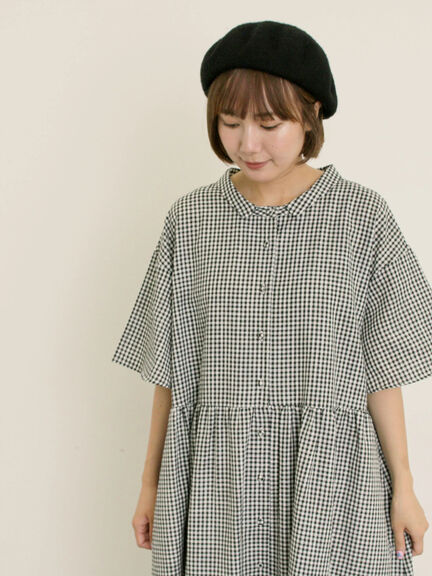 《新色追加》ちび襟シャツワンピース【WEB限定】（オフホワイト/グレー/ボルドー/ブルー）｜Samansa Mos2（サマンサ モスモス）通販