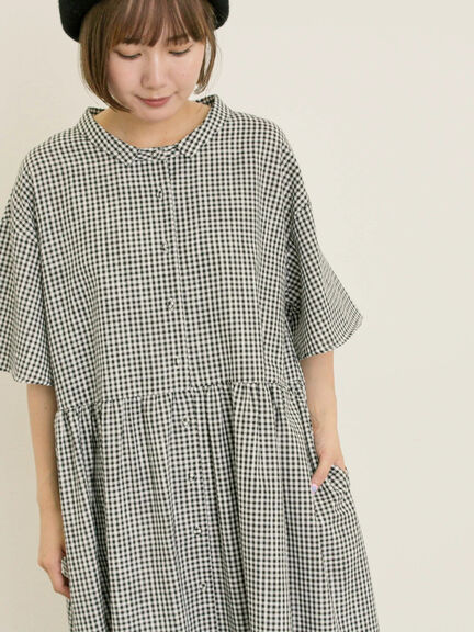 《新色追加》ちび襟シャツワンピース【WEB限定】（オフホワイト/グレー/ボルドー/ブルー）｜Samansa Mos2（サマンサ モスモス）通販