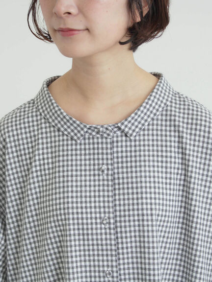 《新色追加》ちび襟シャツワンピース【WEB限定】（オフホワイト/グレー/ボルドー/ブルー）｜Samansa Mos2（サマンサ モスモス）通販