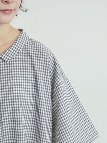 《新色追加》ちび襟シャツワンピース【WEB限定】（オフホワイト/グレー/ボルドー/ブルー）｜Samansa Mos2（サマンサ モスモス）通販