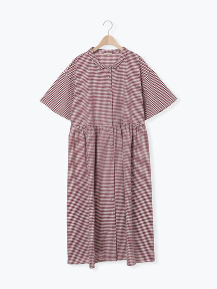 《新色追加》ちび襟シャツワンピース【WEB限定】（オフホワイト/グレー/ボルドー/ブルー）｜Samansa Mos2（サマンサ モスモス）通販