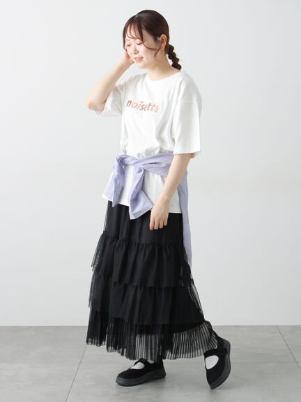 【接触冷感】箔プリントTシャツ（オフホワイト/グレー/チャコールグレー）｜Samansa Mos2（サマンサ モスモス）通販