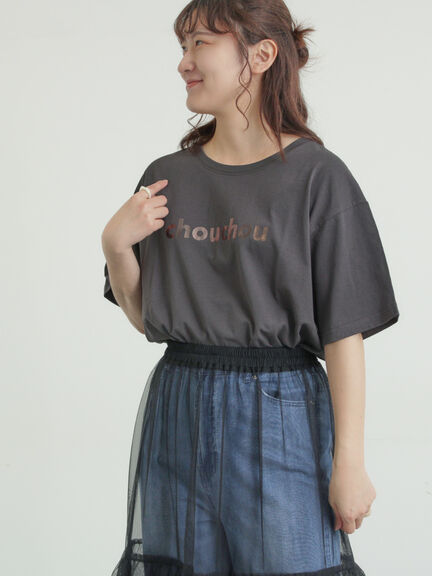 【接触冷感】箔プリントTシャツ（オフホワイト/グレー/チャコールグレー）｜Samansa Mos2（サマンサ モスモス）通販