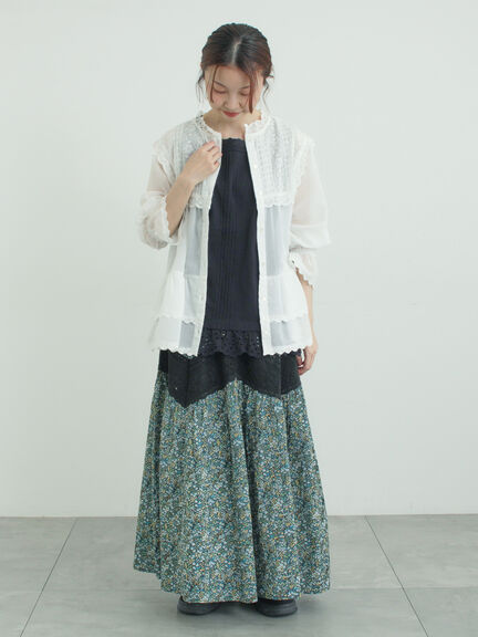 【接触冷感】スクエアネックレースノースリーブ（オフホワイト/ブラック/ベージュ）｜Samansa Mos2（サマンサ モスモス）通販