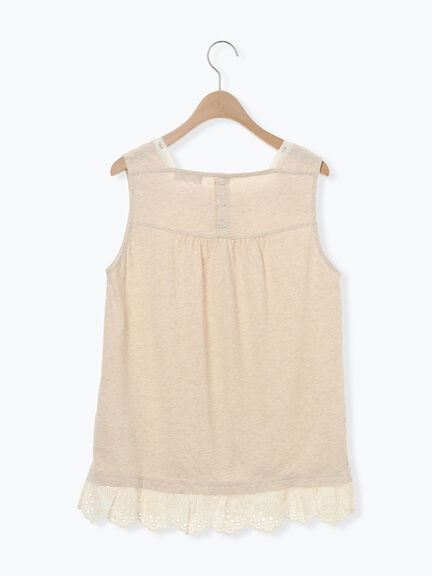 【接触冷感】スクエアネックレースノースリーブ（オフホワイト/ブラック/ベージュ）｜Samansa Mos2（サマンサ モスモス）通販