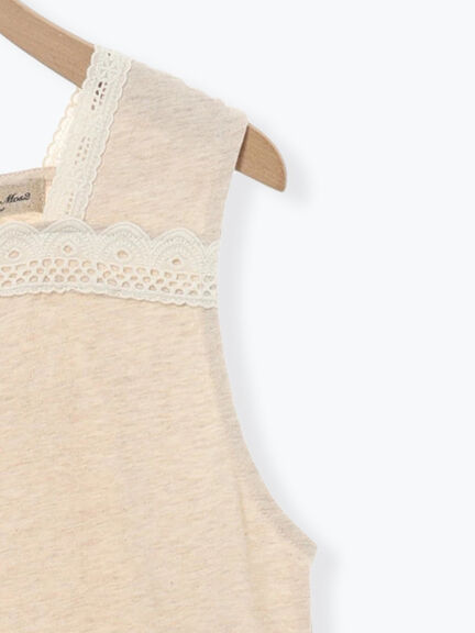 【接触冷感】スクエアネックレースノースリーブ（オフホワイト/ブラック/ベージュ）｜Samansa Mos2（サマンサ モスモス）通販