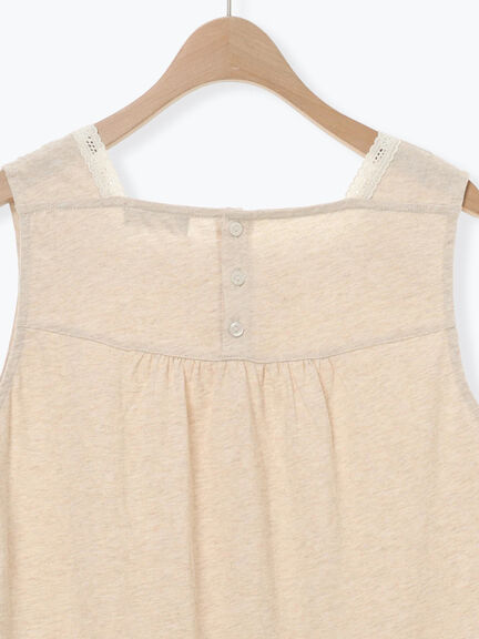 【接触冷感】スクエアネックレースノースリーブ（オフホワイト/ブラック/ベージュ）｜Samansa Mos2（サマンサ モスモス）通販