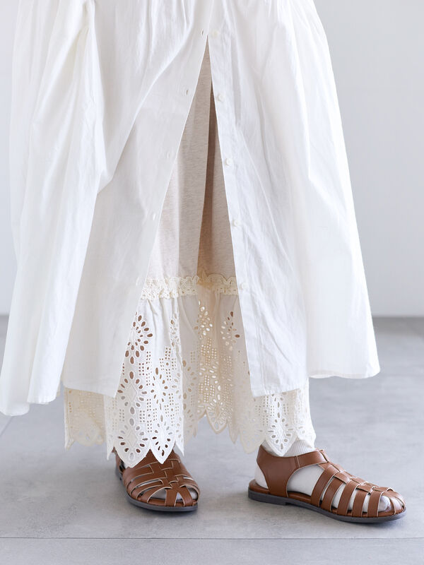 【接触冷感】裾スカラップレースカットペチパンツ（ベージュ）｜Samansa Mos2（サマンサ モスモス）通販