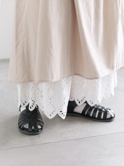 【接触冷感】裾スカラップレースカットペチパンツ（オフホワイト/ブラック/ベージュ）｜Samansa Mos2（サマンサ モスモス）通販