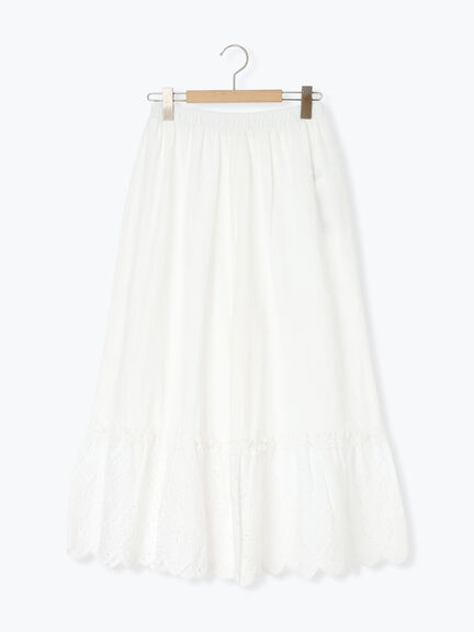 【接触冷感】裾スカラップレースカットペチパンツ（オフホワイト/ブラック/ベージュ）｜Samansa Mos2（サマンサ モスモス）通販