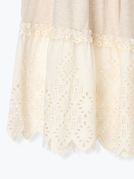 【接触冷感】裾スカラップレースカットペチパンツ（オフホワイト/ブラック/ベージュ）｜Samansa Mos2（サマンサ モスモス）通販