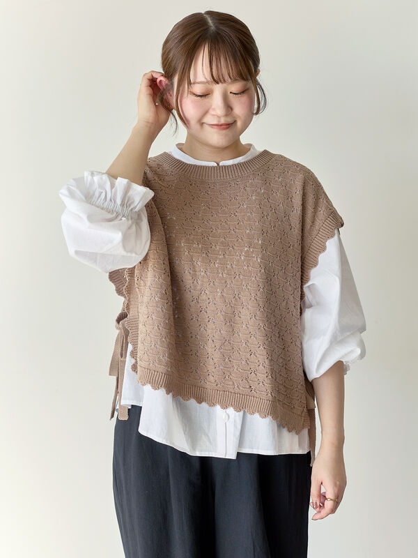 【Cross×Staff】前後2WAYニットベスト（モカ）｜Samansa Mos2（サマンサ モスモス）通販