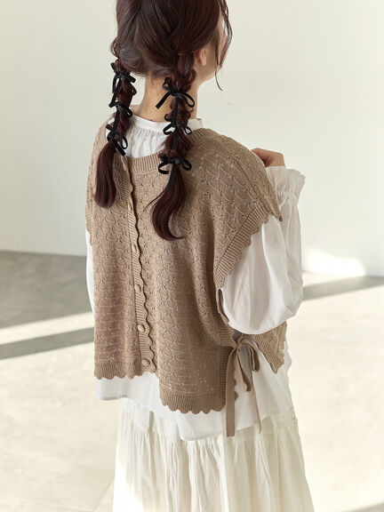 【Cross×Staff】前後2WAYニットベスト（チャコールグレー/モカ/キナリ）｜Samansa Mos2（サマンサ モスモス）通販