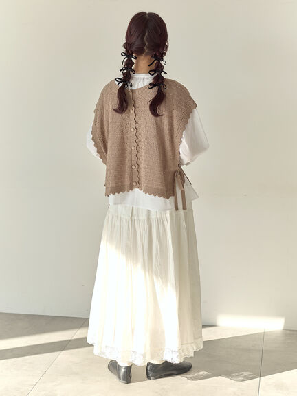 【Cross×Staff】前後2WAYニットベスト（チャコールグレー/モカ/キナリ）｜Samansa Mos2（サマンサ モスモス）通販