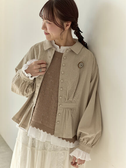 【Cross×Staff】前後2WAYニットベスト（チャコールグレー/モカ/キナリ）｜Samansa Mos2（サマンサ モスモス）通販