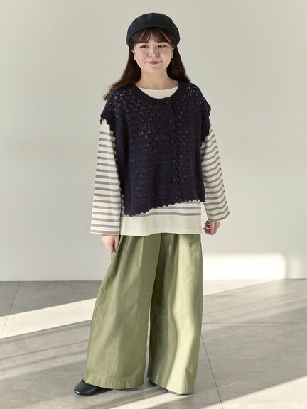 【Cross×Staff】前後2WAYニットベスト（チャコールグレー/モカ/キナリ）｜Samansa Mos2（サマンサ モスモス）通販