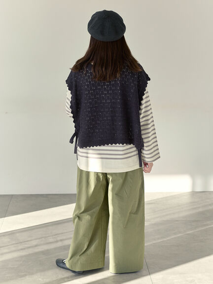 【Cross×Staff】前後2WAYニットベスト（チャコールグレー/モカ/キナリ）｜Samansa Mos2（サマンサ モスモス）通販