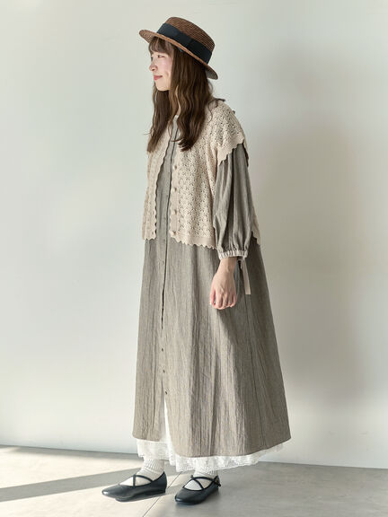 【Cross×Staff】前後2WAYニットベスト（チャコールグレー/モカ/キナリ）｜Samansa Mos2（サマンサ モスモス）通販